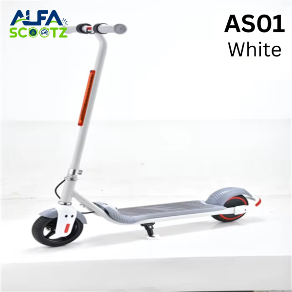 AS01 Kids Electric Scooter – Safe & Fun Ride for Ages 8-14 - White