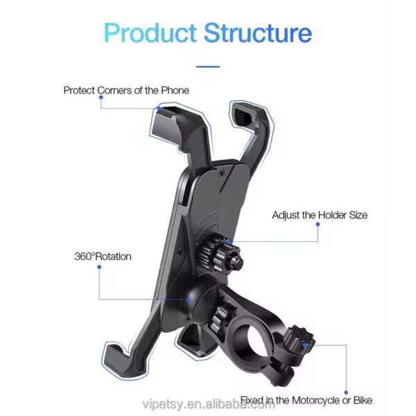 Adjustable Electric Scooter Phone Holder – Secure & Durable Mount - Image 4