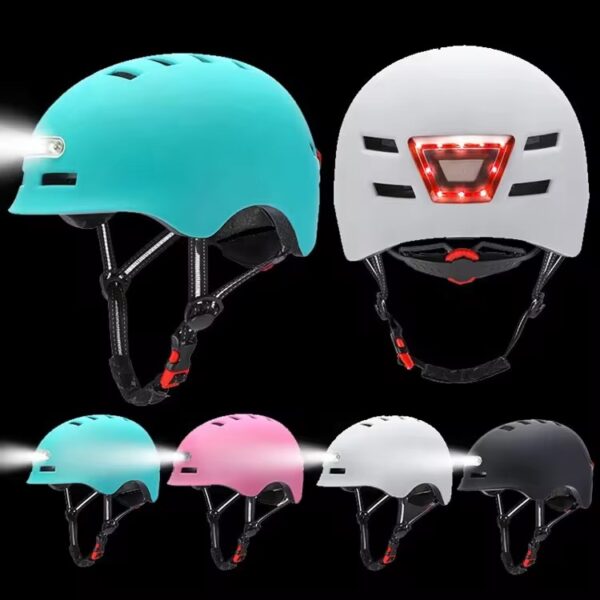 Front and Back Warning Lights Helmet for Electric Scooters – Ride Safe! - Image 3