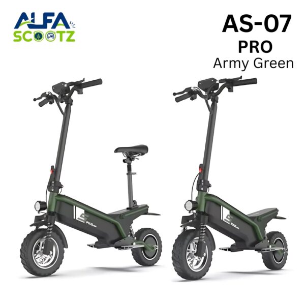 AS07 Pro European Off-Road Electric Scooter – 50KMh Speed – Advanced Suspension - Army Green